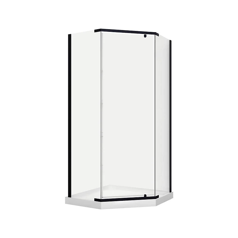 A&E Bath and Shower NVD-38-BLK-NW SHOWER NO WALLS
