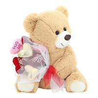 Way To Celebrate Valentine’s Day Sweet Teddy with Flower Toy Plush