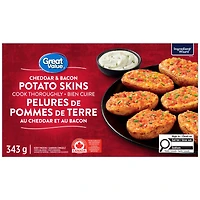 Pelures de pommes de terre au cheddar et au bacon Great Value 343 g