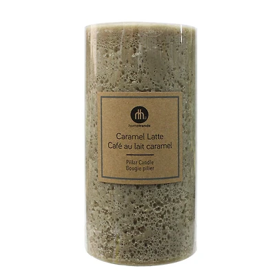 Hometrends 8" Bougie pilier parfumée café au lait caramel 4" diamètre x 8" hauteur