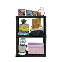 Hyper Tough Plastic Shelf Garage Storage Shelves Heavy Duty Shelving Unit Storage Rack 3-Tier 38"H x 18"D x 36"W Black-450 lbs