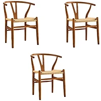 Chaise de salle à manger en bois de la collection Heavenly ENSEMBLE DE 3