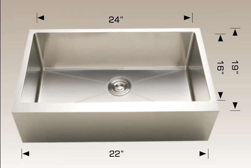 American Imaginations 24-in. W CSA Approved Stainless Steel Kitchen Sink With 1 Bowl And 16 GaugeAI-34865