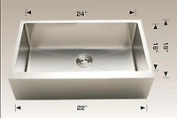 American Imaginations 24-in. W CSA Approved Stainless Steel Kitchen Sink With 1 Bowl And 16 GaugeAI-34865