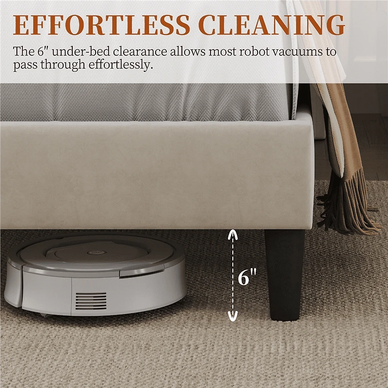 Fullfurnique Velvet Upholstered Bed Frame with Charging Outlets & USB Ports, Full, Beige