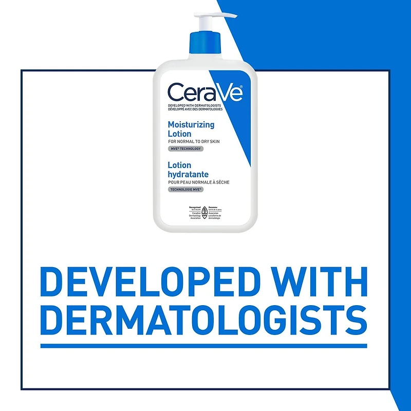 CeraVe Lotion Hydratante Quotidienne, Lotion Légère pour Visage et Corps avec Céramides, 473 ml 562mL