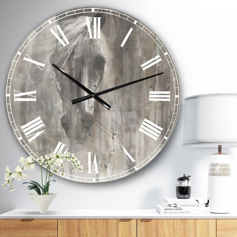Designart Cheval de ferme horloge murale