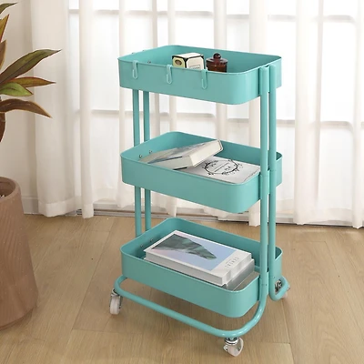 Mainstays Rolling Cart, 3-Tier Metal Utility Cart with wheels for Office and Home - Multi Colors, Mainstays Rolling Cart, 3-Tier Metal Utility Cart with wheels