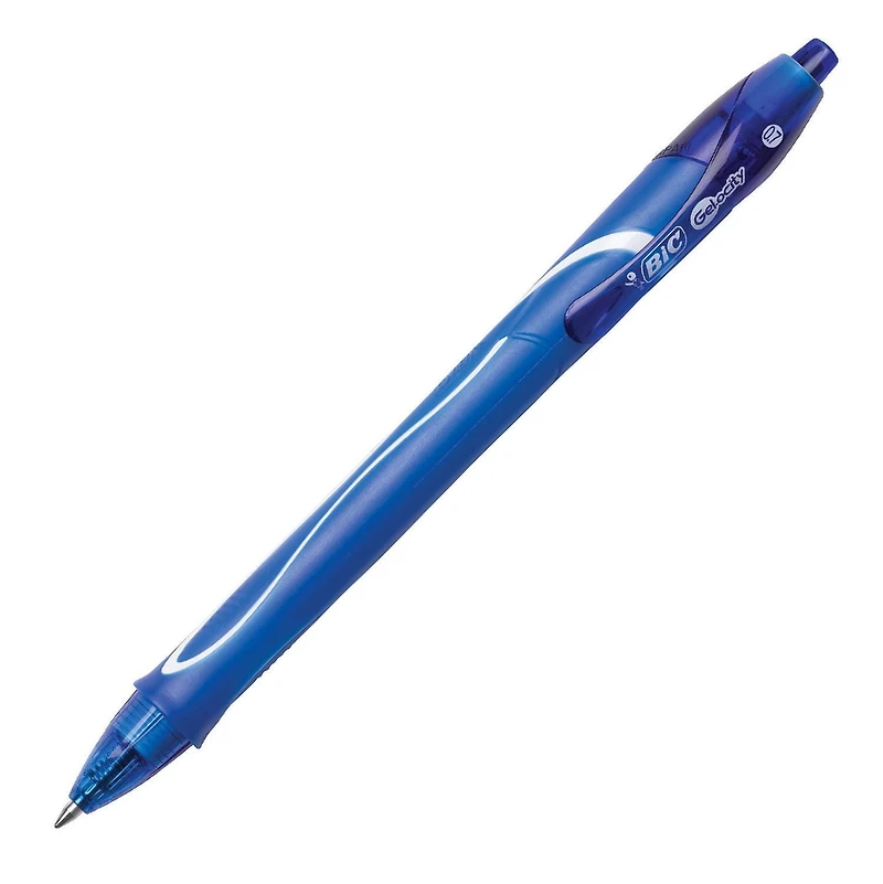 BIC Gel-ocity Original Retractable Gel Pen, Medium Point (0.7mm), Blue, Comfortable, Contoured Grip, 2-Count