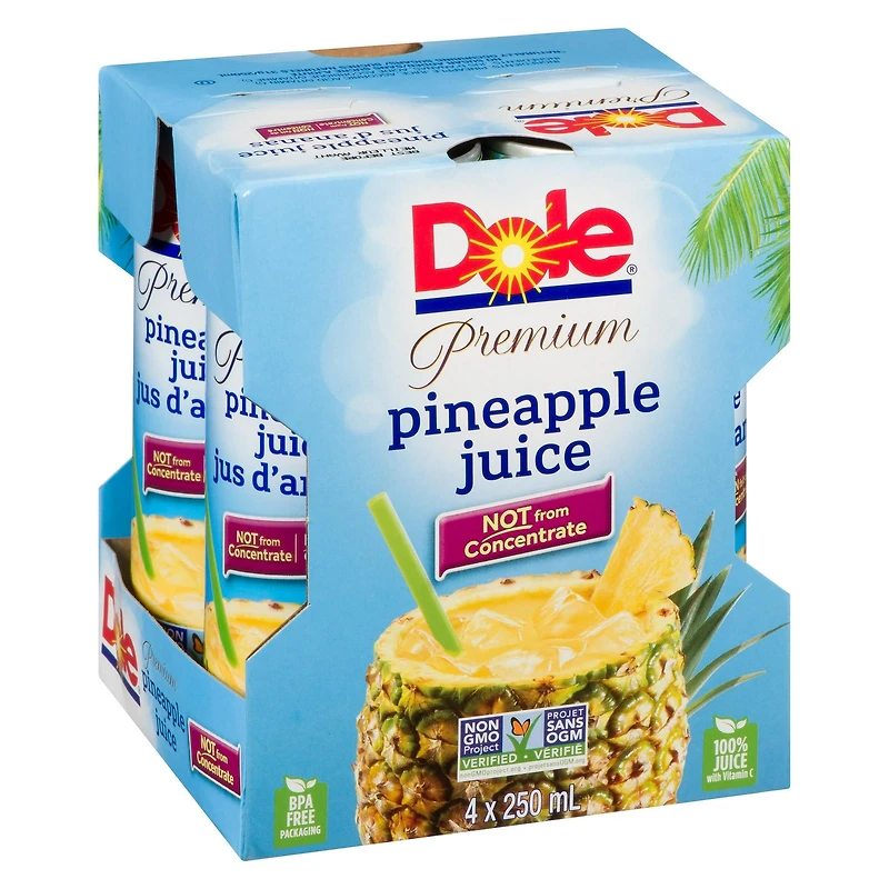 Dole Pineapple Juice, 4X240mL