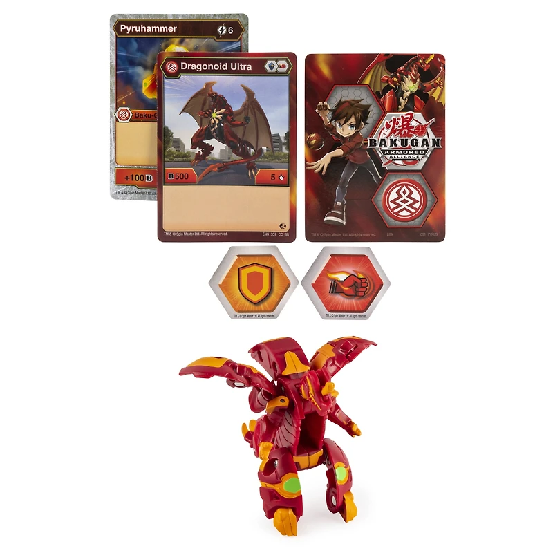 Bakugan Ultra, Dragonoid, 3-inch Tall Armored Alliance Collectible Action Figure and Trading Card