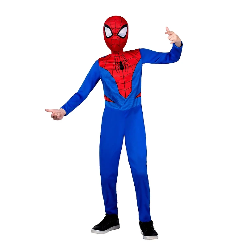 MARVEL Spider-Man Official Youth Halloween Costume - Premium Quality Jumpsuit with Detachable Fabric Mask (Small)