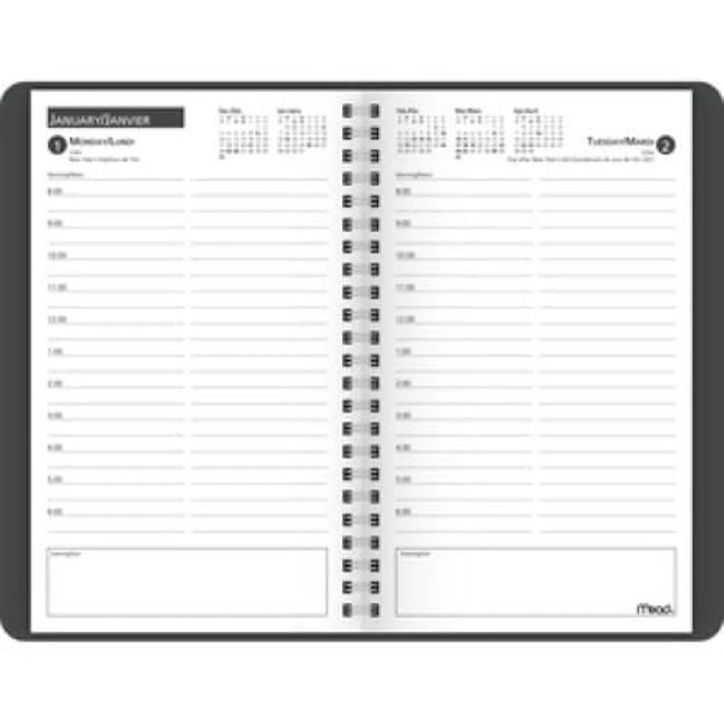 Planificateur Journalier 2024 Mead, Format Moyen Agenda hebdomadaire