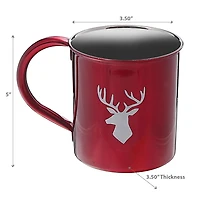 Tasse De Noël En Acier Inoxydable Avec Renne D'Impression - Ensemble De 2