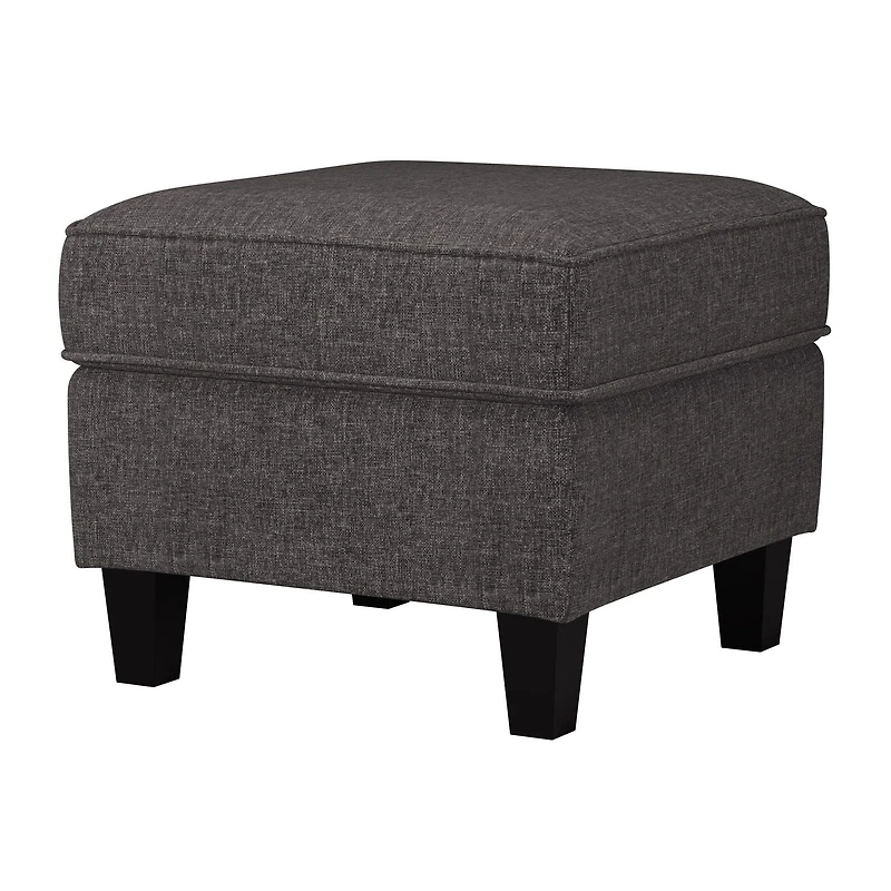 Georgia Linen-Like Upholstered Square Ottoman