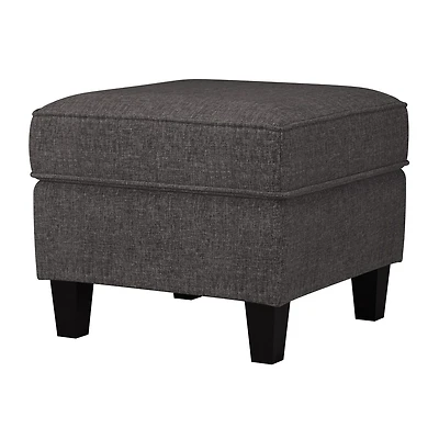 Georgia Linen-Like Upholstered Square Ottoman