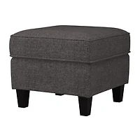 Georgia Linen-Like Upholstered Square Ottoman