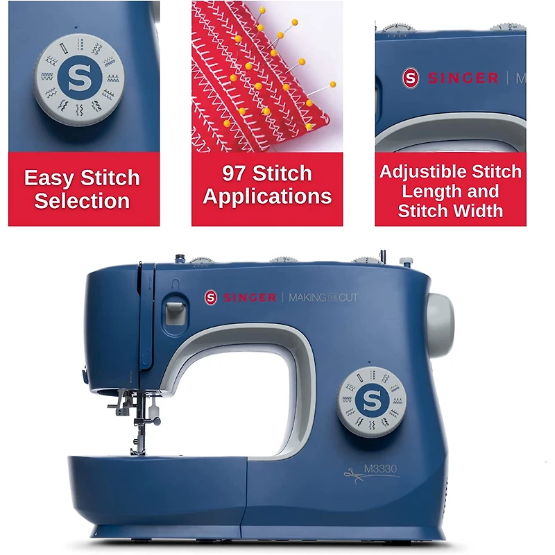 Machine à Coudre SINGER® M3330 Making the Cut™ 97 applications de points