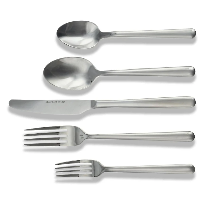 Hometrends 20-Piece Flatware Set, Silver, 20-Piece flatware set