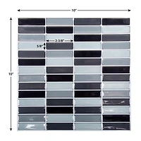 Truu Design Self-Adhesive Rectangular Peel and Stick Backsplash Wall Tiles