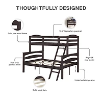 DHP Brady Twin over Full Wood Bunk Bed Frame