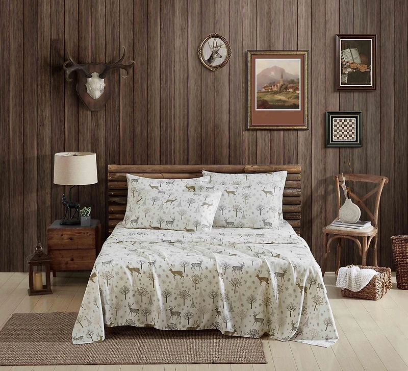 Coleman Printed Polyester Flannel Sheet Set