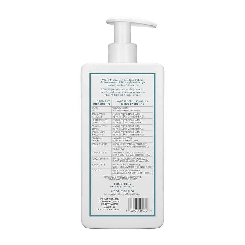 Shampooing fortifiant Native Cachemire et pluie, 487 mL 487ML