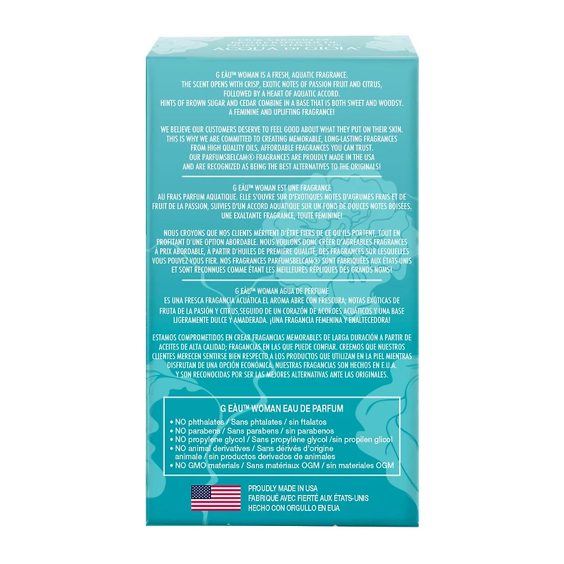 PB ParfumsBelcam G Eau de Parfum Spray for Women, Fresh Aquatic Floral Perfume, 1.7 fl oz
