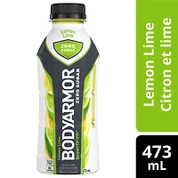BodyArmor Zero Sugar Citron et lime Bouteille, 473 mL BodyArmor Citron Lime Zero Sucre