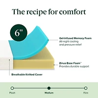 Zinus Nuit 6 Inch Cooling Memory Foam Mattress, Twin