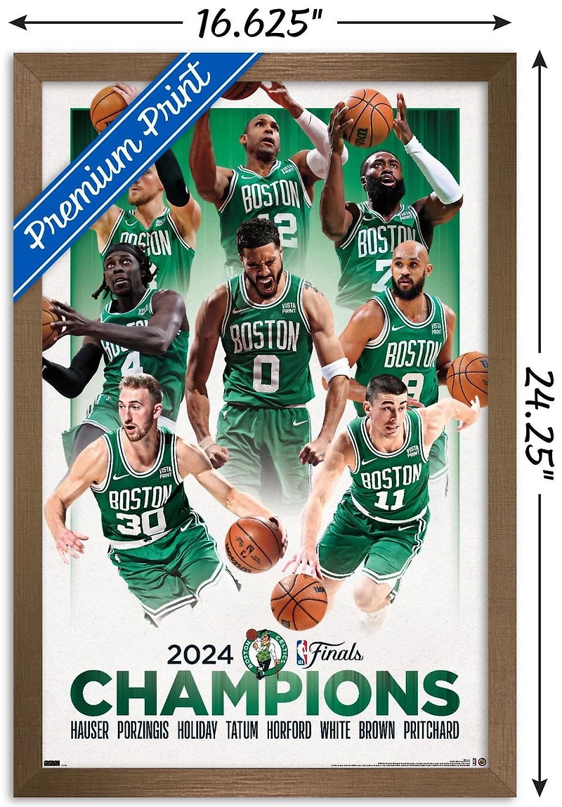 NBA Boston Celtics - 2024 NBA Finals Champions Wall Poster, 22.375" x 34" Framed