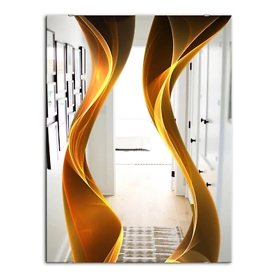 Designart 'Straight Pink Waves' Miroir Moderne - Grand Miroir Mural Contemporain - 24x36