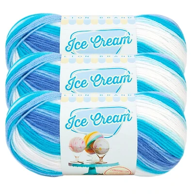 Fil Lion Brand Ice Cream® Lune Bleue #3 Light/DK 100g/360m 3-Paquet