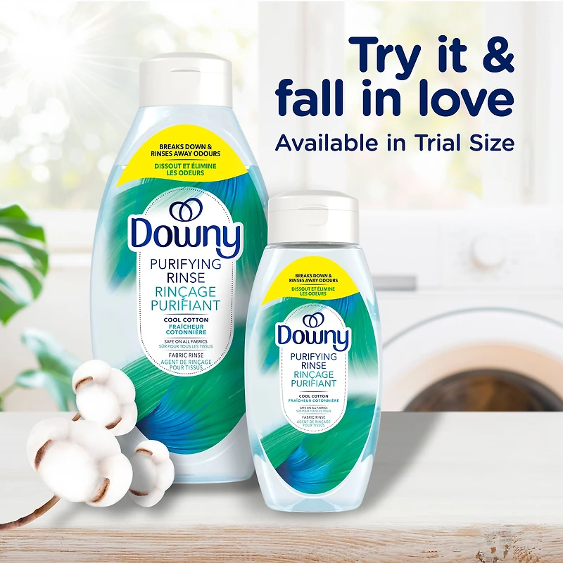 Éliminateur d’odeurs purifiant pour lessive et assouplissant textile Downy, sûr pour tous les tissus, compatible avec les laveuses HE, Fraîcheur cotonnière 70 Charges, 1,41 L