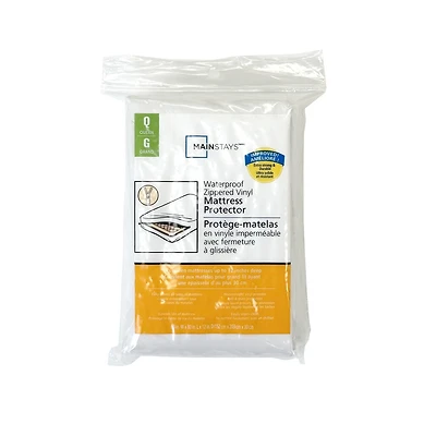 Mainstays Waterproof Zippered Vinyl Mattress Protector-Twin Size,Double Size,Queen Size, Mainstays Mattress Cover- Twin,Double,Queen Size