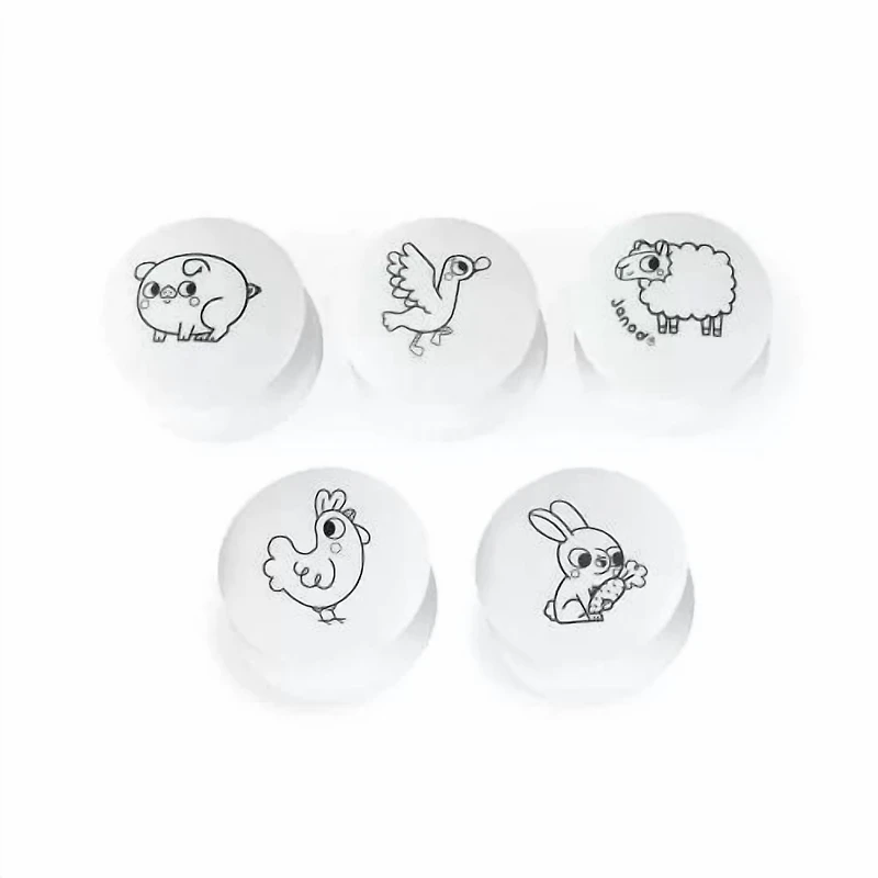 Janod - Farm Stampinoo 5 tampons pour enfants - Loisirs créatifs pour enfants de 18 mois et plus