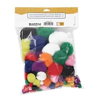 TINY HANDS Pompons arc-en-ciel, paquet de 100, formats assortis 12,7–50, 8 mm (½–2 po), âges 3+ POMPOM LG ASST 100PC