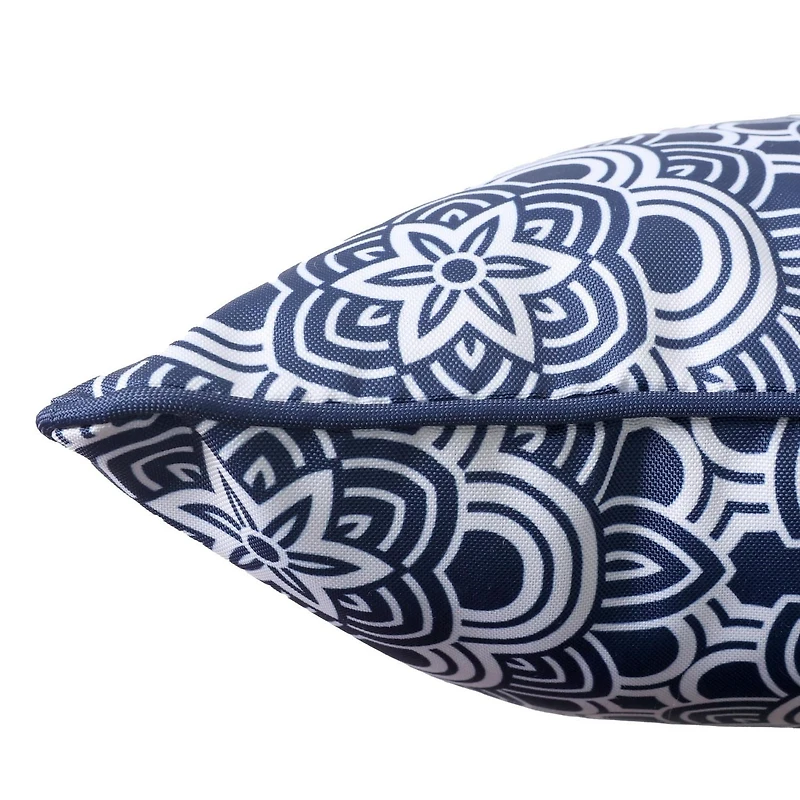 Ensemble de 2 coussins décoratifs d'intérieur/extérieur à bleu