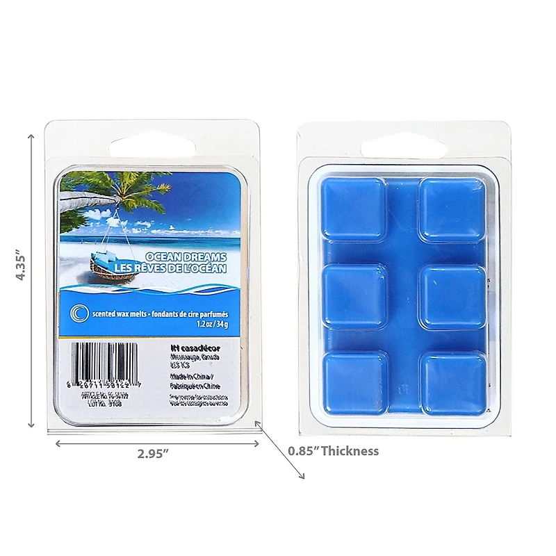 IH Casa Decor 6Pk La Cire Parfumée Fond Les Rêves D'Océan - Ensemble De 4