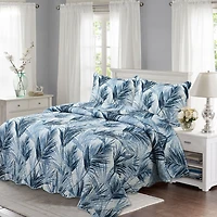 Marina Decoration Rich Printed Embossed Pinsonic Coverlet Bedspread Ultra Soft Bedding Summer Quilt Set with Shams