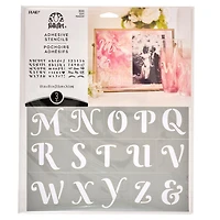 FolkArt Reusable Adhesive Letter & Number Stencil Set, 8.5" x 9.5", Script Font, 3 Pieces