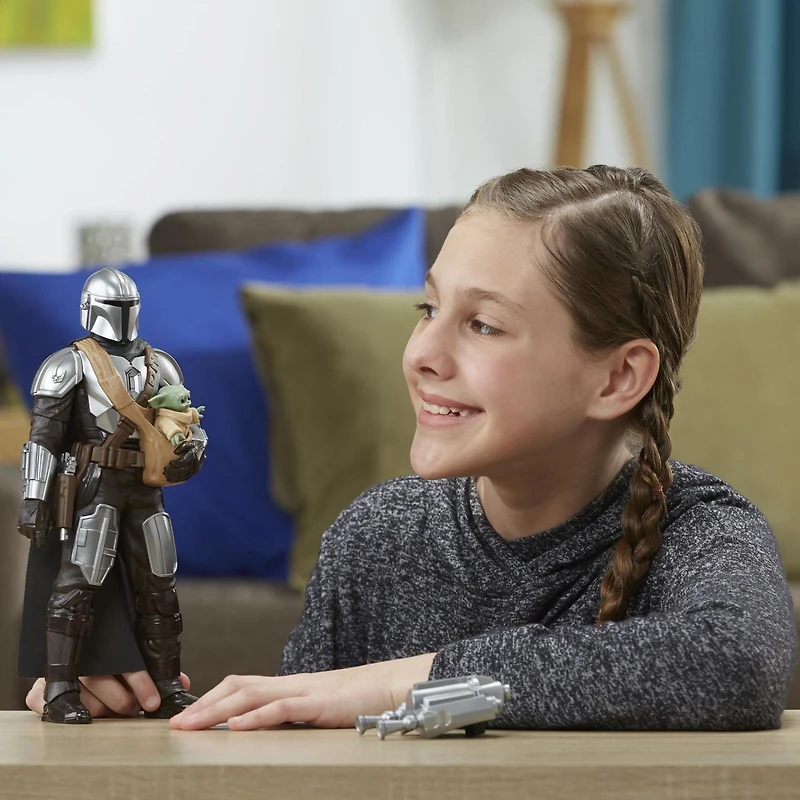 Star Wars Galactic Action The Mandalorian & Grogu, figurines électroniques interactives de 30 cm