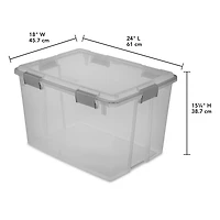 Sterilite 76L Clear Gasket Box - Purple, 76L