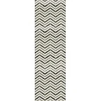 Rug Branch Montage 2' x 30' (Exact Size: 2'3" 30') Geometric Indoor Runner Rug, Grey Beige, Wave - Entryway, Hallway, Bathroom, and Kitchen