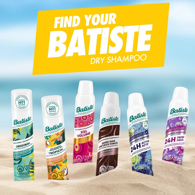 Batiste Tropical Dry Shampoo, 200 mL, Instant Hair Refresh