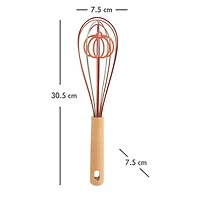 Fouet Tout-Pour-Célébrer en Silicone 12”, Forme de citrouille, Orange, Vert et Rouge