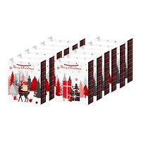 Sacs-Cadeaux De Noël (À Carreaux Buffalo) (Assortiment) (Grand) - Lot De 12