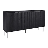 Lysander Black Premium Engineered Wood Fluted Sideboard Buffet
