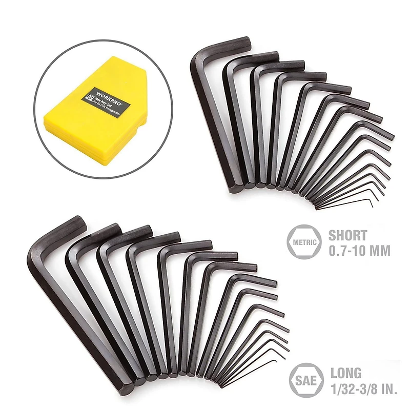 WorkPro Hex Key Set - 30 Piece, SAE & Metric
