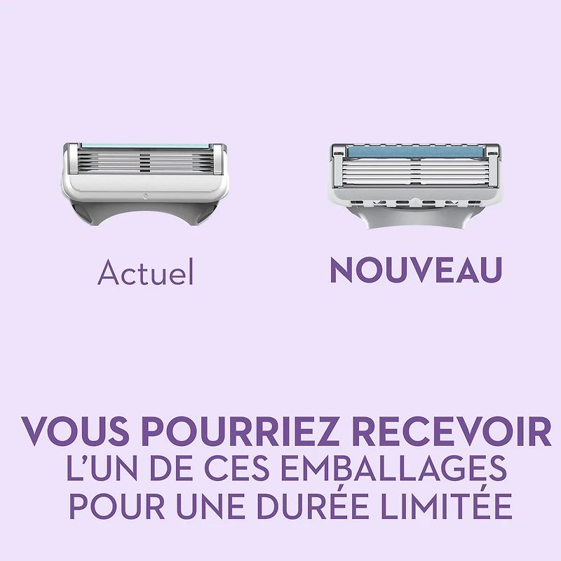 rasoir joy qui change de couleur pour femmes, trousse de rasage avec 1 manche + 2 cartouches de rechange